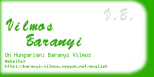 vilmos baranyi business card
